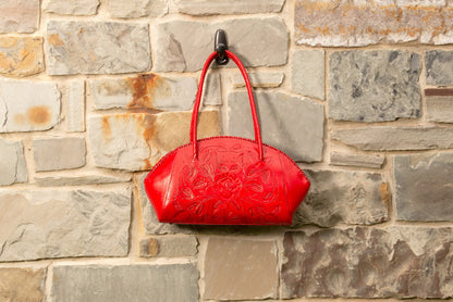 Paloma Hand-Tooled Leather Purse Purse Hide and Chic Red