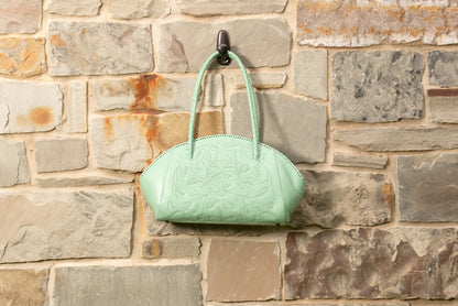 Paloma Hand-Tooled Leather Purse Purse Hide and Chic Aqua