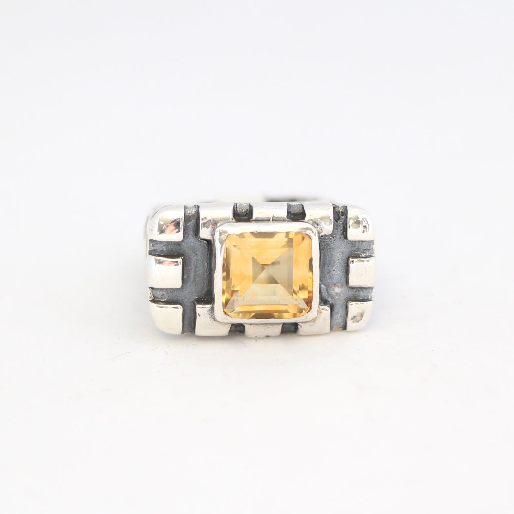 Citrine Thick Bar Ring Rings Dian Malouf   