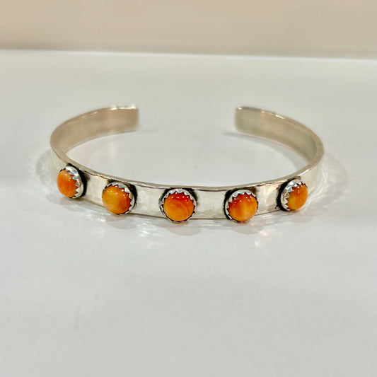 5 Orange Spiny Oyster Stone Cuff Cuffs Richard Schmidt