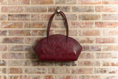 Paloma Hand-Tooled Leather Purse Purse Hide and Chic Wine
