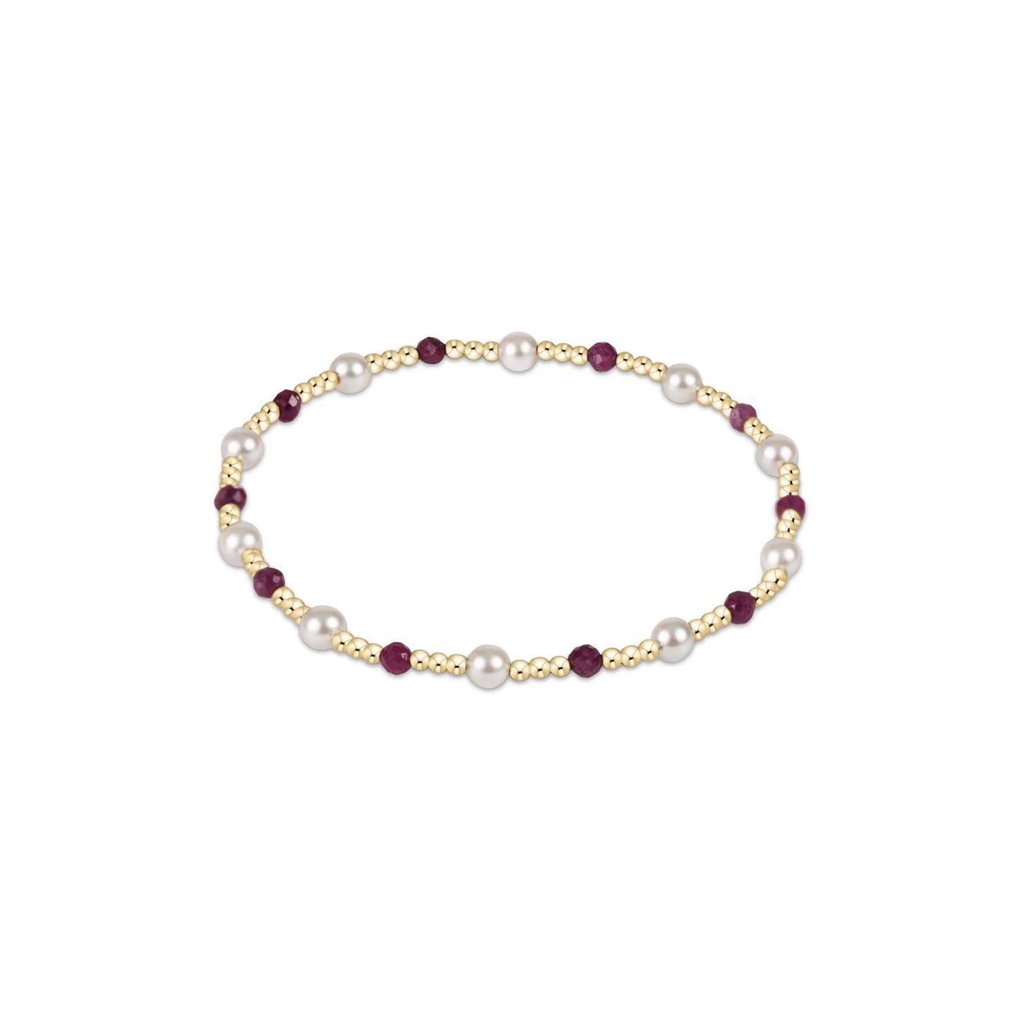 Pearl Sincerity Pattern 4mm Bead Bracelet - Ruby BRACELETS ENEWTON