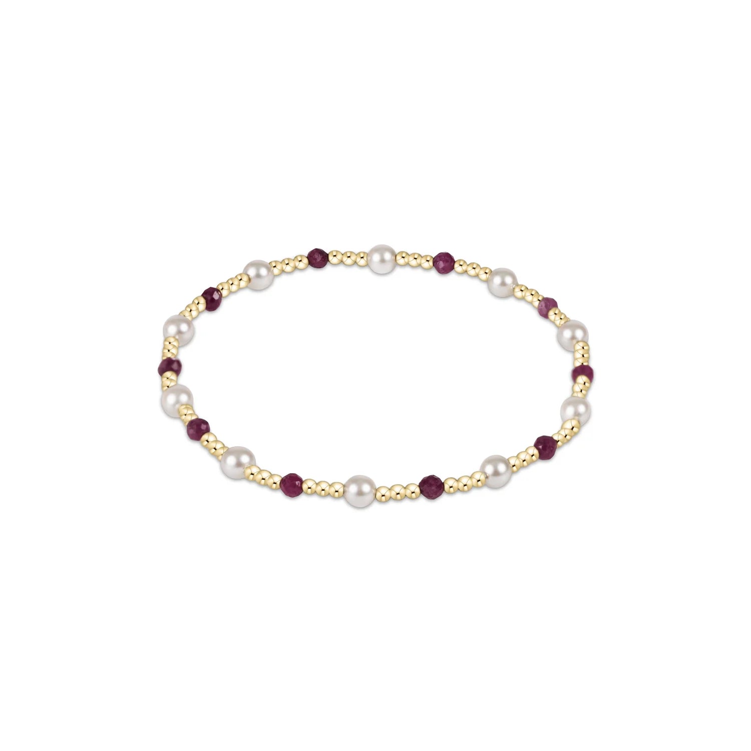 Pearl Sincerity Pattern 4mm Bead Bracelet - Ruby BRACELETS ENEWTON