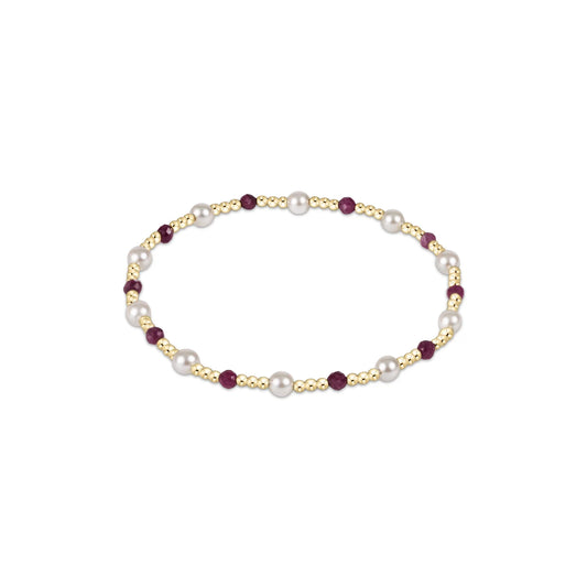 Pearl Sincerity Pattern 4mm Bead Bracelet - Ruby BRACELETS ENEWTON