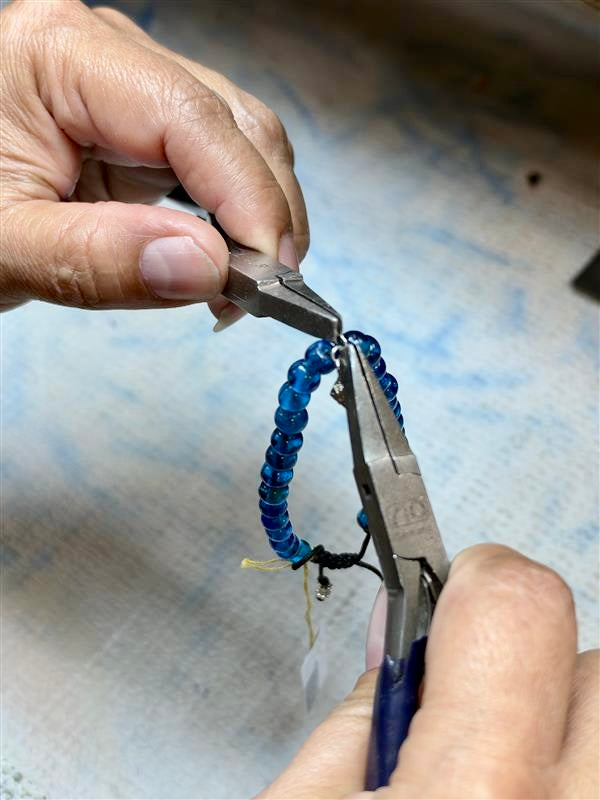 Blackened Blue Glass Bracelet by Armenta
