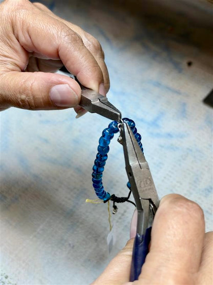 Blackened Blue Glass Bracelet by Armenta