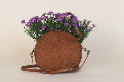 Luna Hand-Tooled Leather Crossbody Crossbodies Hide and Chic