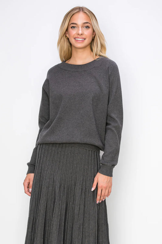 Sandy Knitted Sweater - Charcoal Sweaters JOH Apparel   