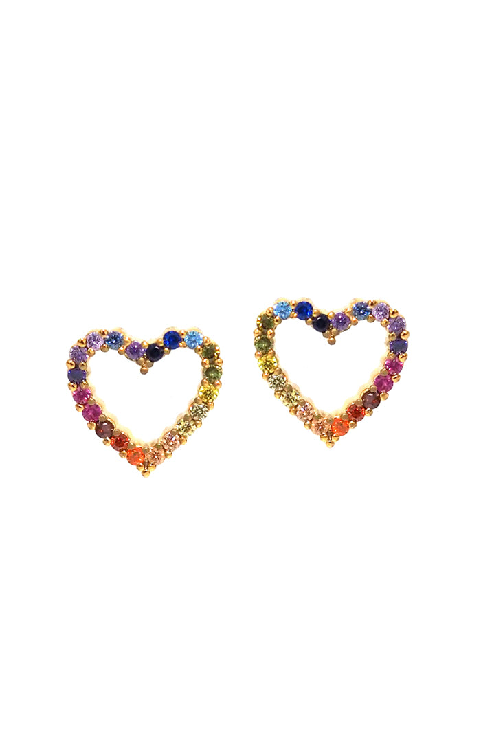 Heart Mini Rainbow Studs EARRINGS Tai Jewelry