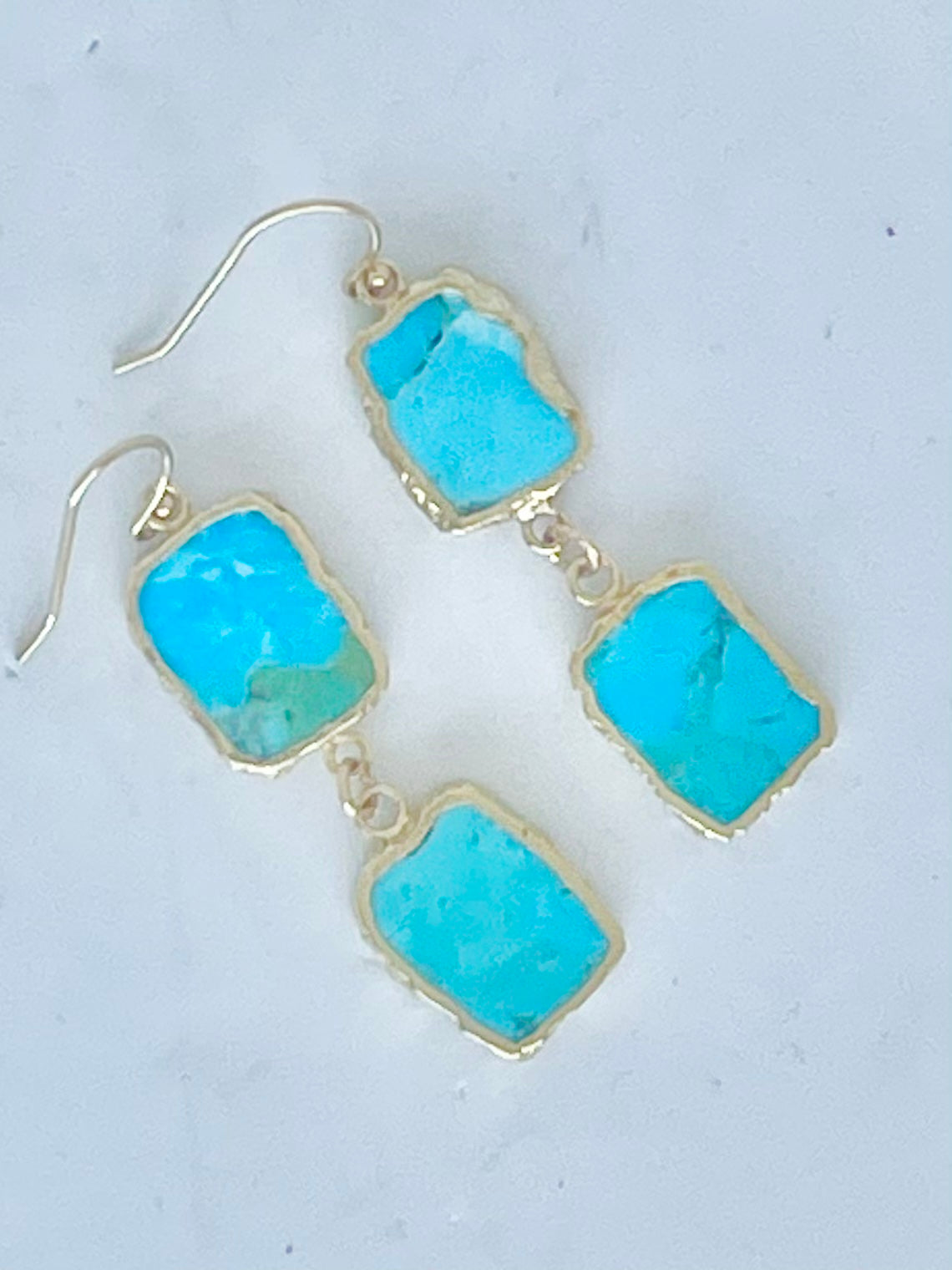 Blue Turquoise Gold Earrings  Trends & Traditions Boutique   