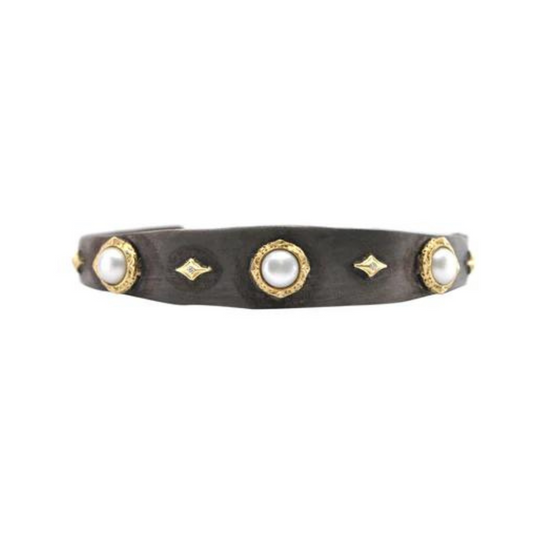 Pearl Station Cuff Bracelet Bracelets Armenta   