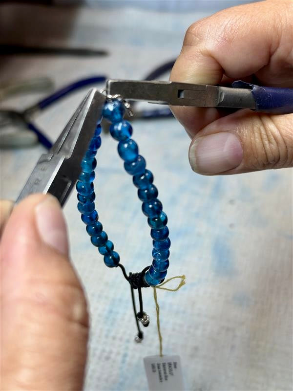 Blackened Blue Glass Bracelet by Armenta
