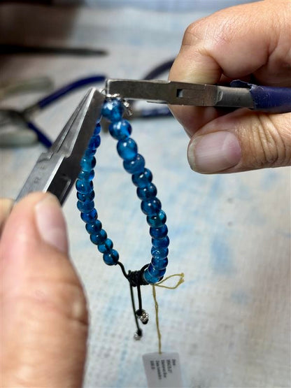 Blackened Blue Glass Bracelet by Armenta