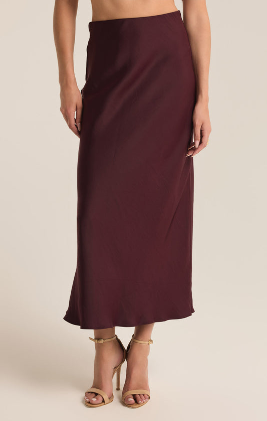 Europa Poly Sheen Skirt - Berry Wine (PRE-ORDER) SKIRTS Z Supply   