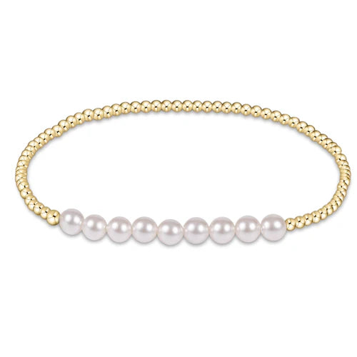 Classic Gold Beaded Bliss 2.5mm Bead Bracelet - 5mm Pearl Bracelet ENEWTON   