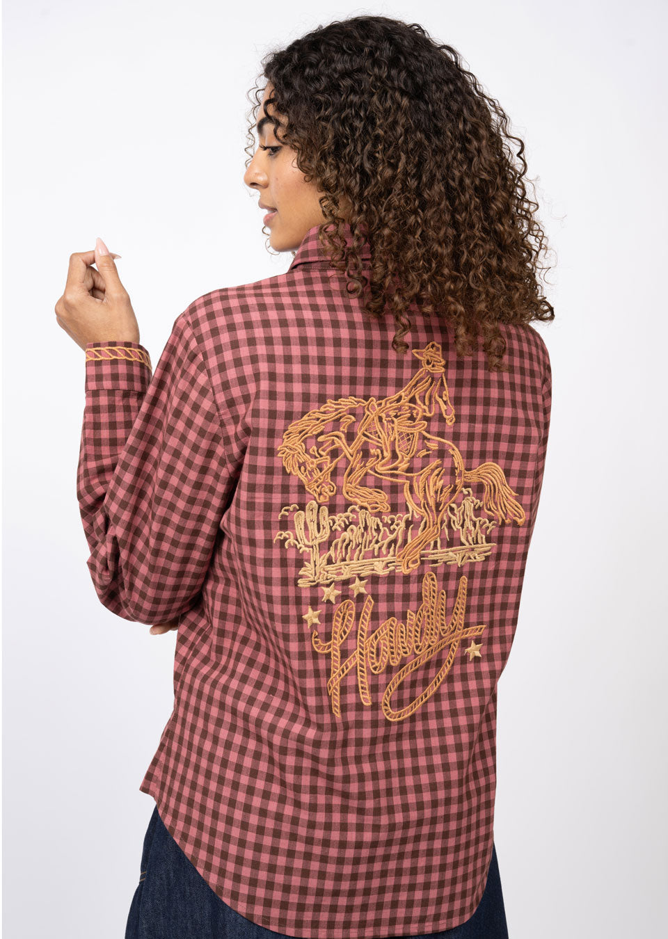 Howdy Cowboy Plaid Shirt - Pink TOP Ivy Jane