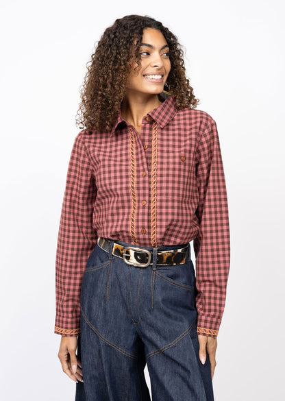 Howdy Cowboy Plaid Shirt - Pink TOP Ivy Jane