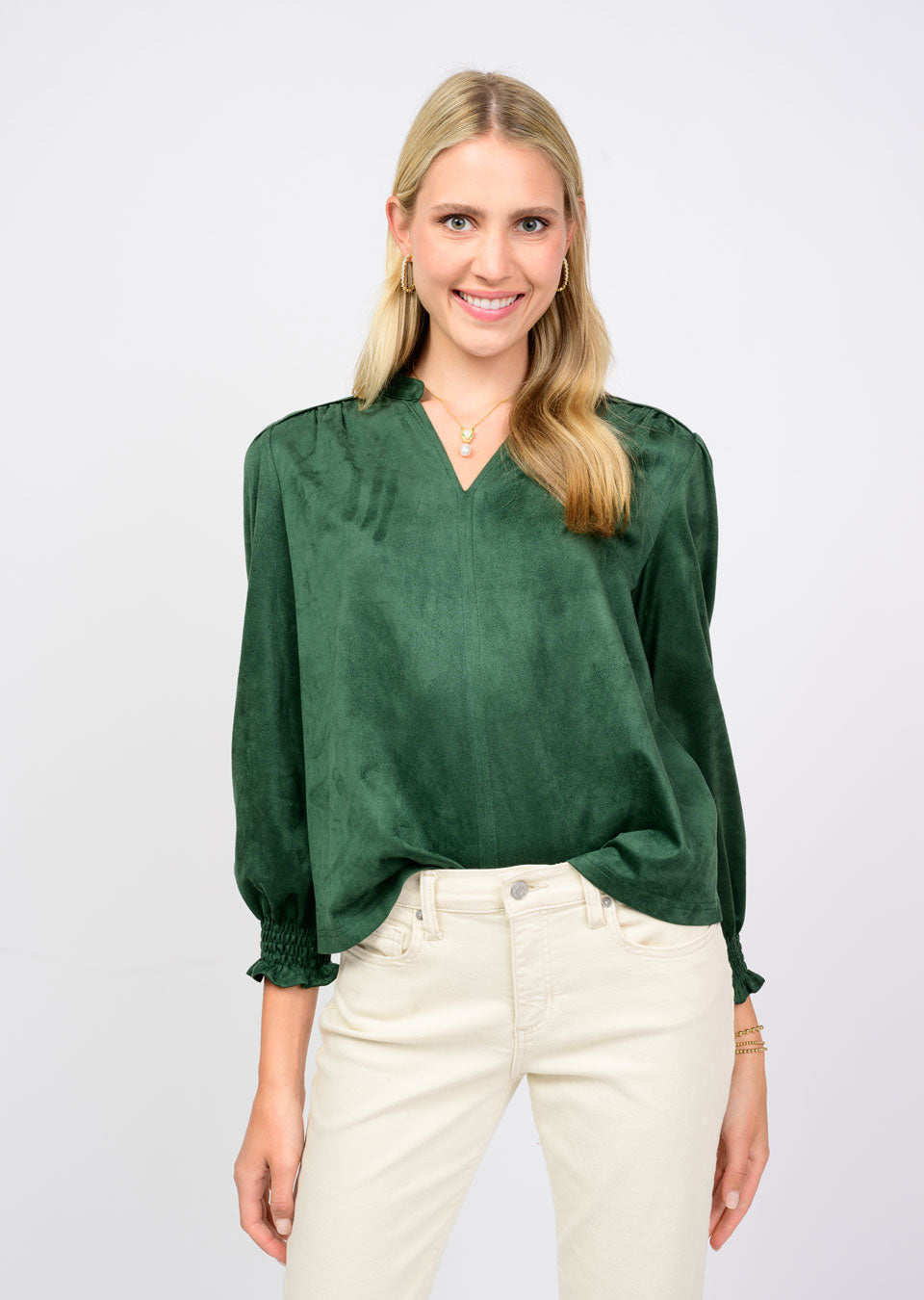 Long Sleeve Suede Top - Hunter TOP Ivy Jane