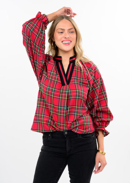 Tartan Plaid Popover Top TOP Ivy Jane