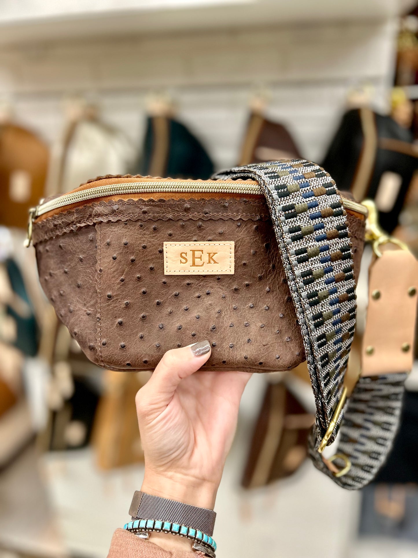 Better Than A Fanny Pack - Brown Ostrich (Pouch Only) Fanny Packs Indigo Laine