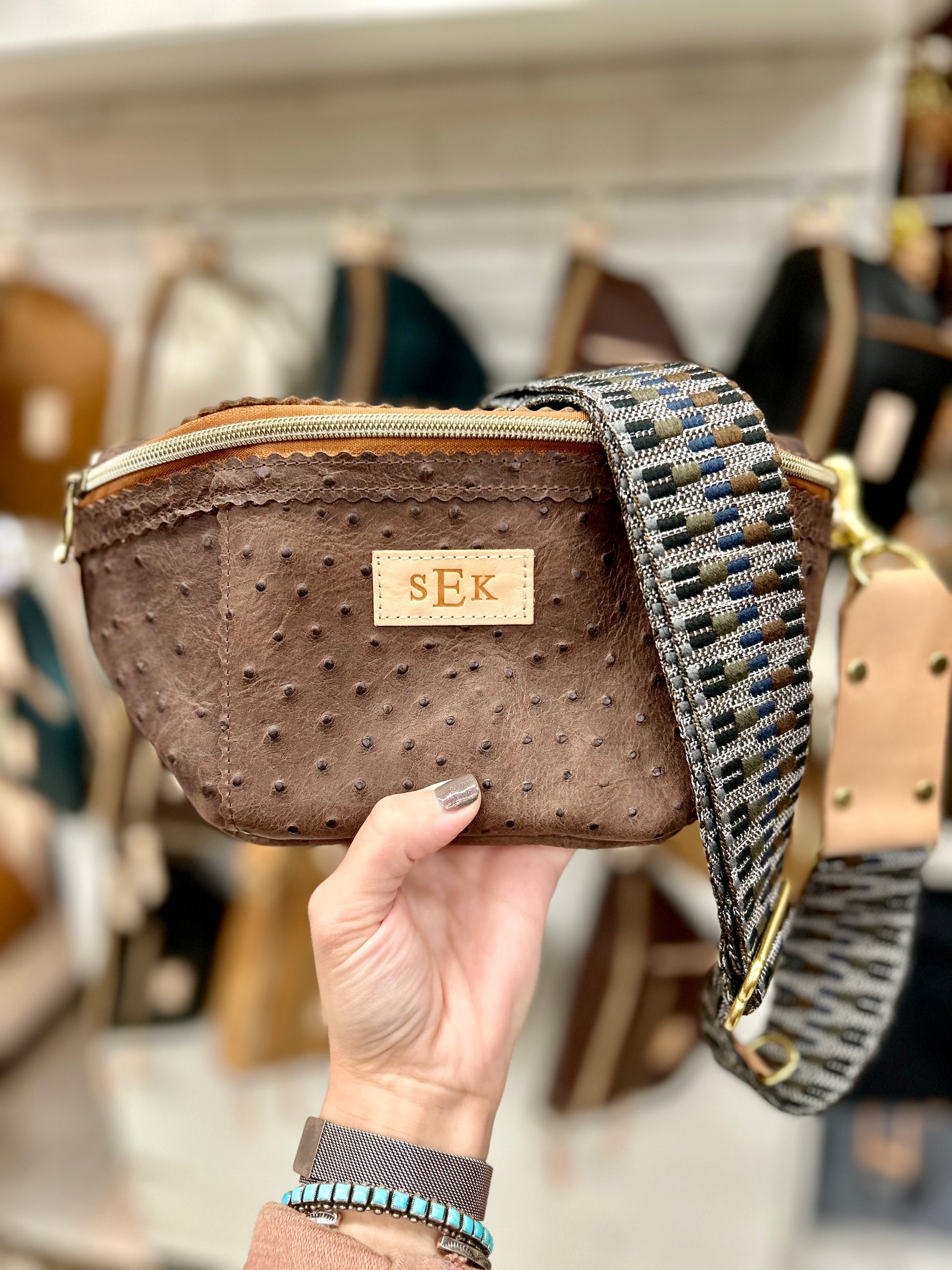 Better Than A Fanny Pack - Brown Ostrich (Pouch Only) Fanny Packs Indigo Laine