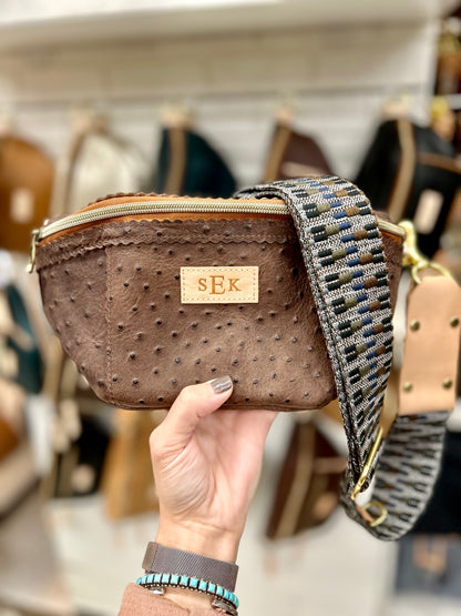 Better Than A Fanny Pack - Brown Ostrich (Pouch Only) Fanny Packs Indigo Laine