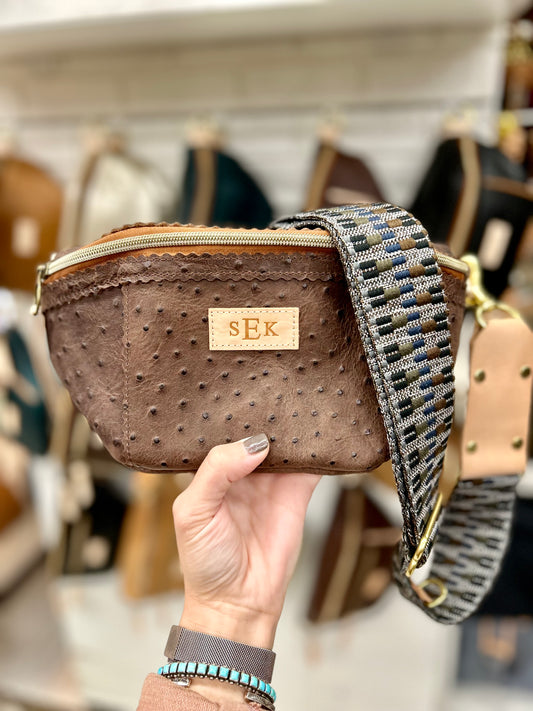 Better Than A Fanny Pack - Brown Ostrich (Pouch Only) Fanny Packs Indigo Laine