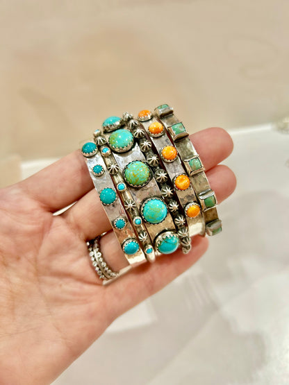 Silver Studded Skinny Cuff Bracelets Jennifer Favour