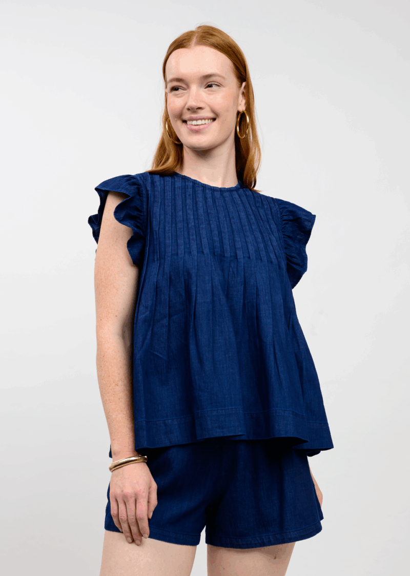 Tucked Denim Top TOP Ivy Jane