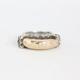10 Diamonds Rounded Gold Top Ring