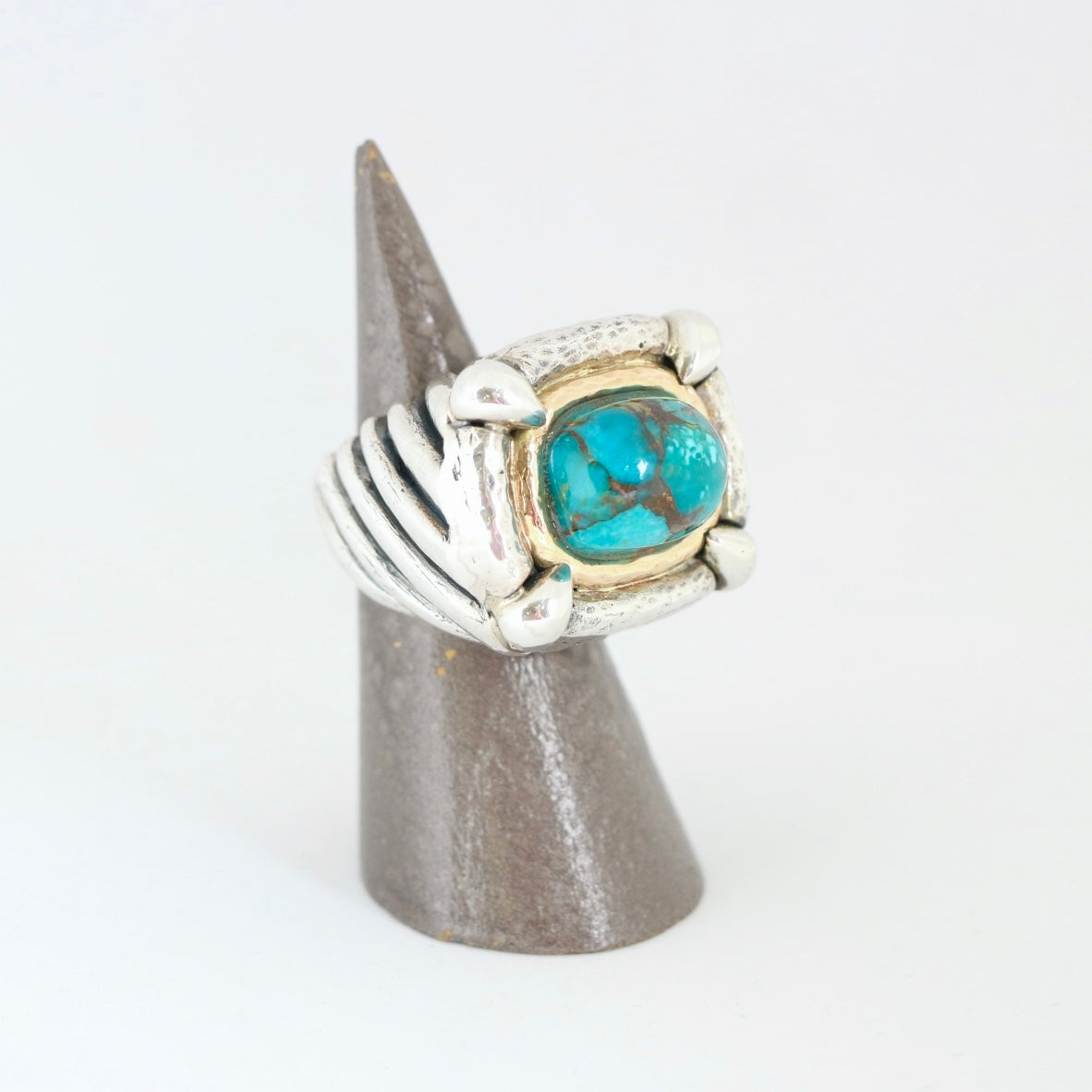 Stunning Natural Teal Turquoise Ring Rings Dian Malouf   