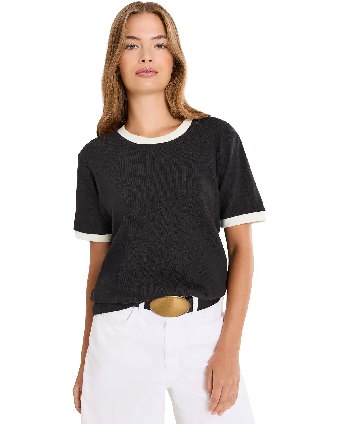 Sunwashed Slub Camp Tee - Black