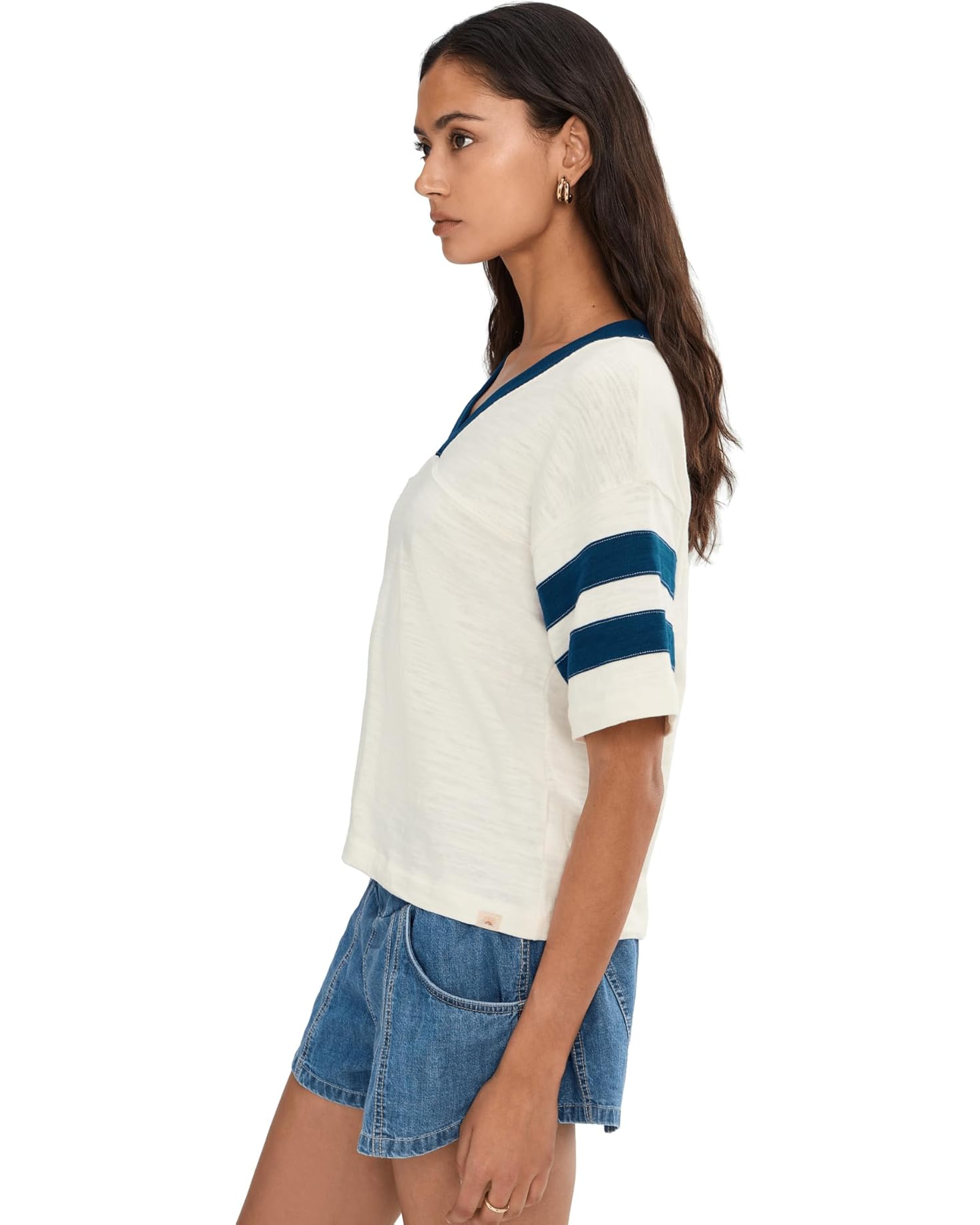 Sunwashed Slub Varsity Tee - Titan Varisty TOP Faherty Brand
