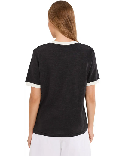 Sunwashed Slub Camp Tee - Black