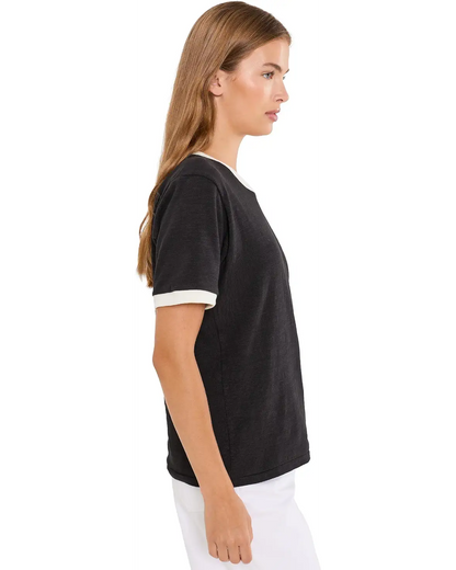 Sunwashed Slub Camp Tee - Black