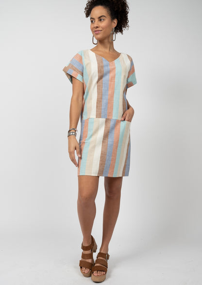Awning Striped Short Dress Mini Dresses Ivy Jane   
