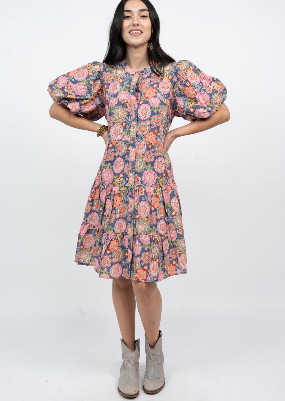 Flowers on Eyelet Dress DRESSES Ivy Jane   