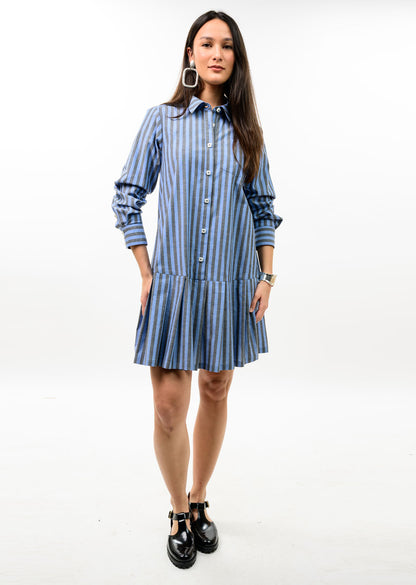 Striped Pleated Skirt Dress DRESSES Uncle Frank