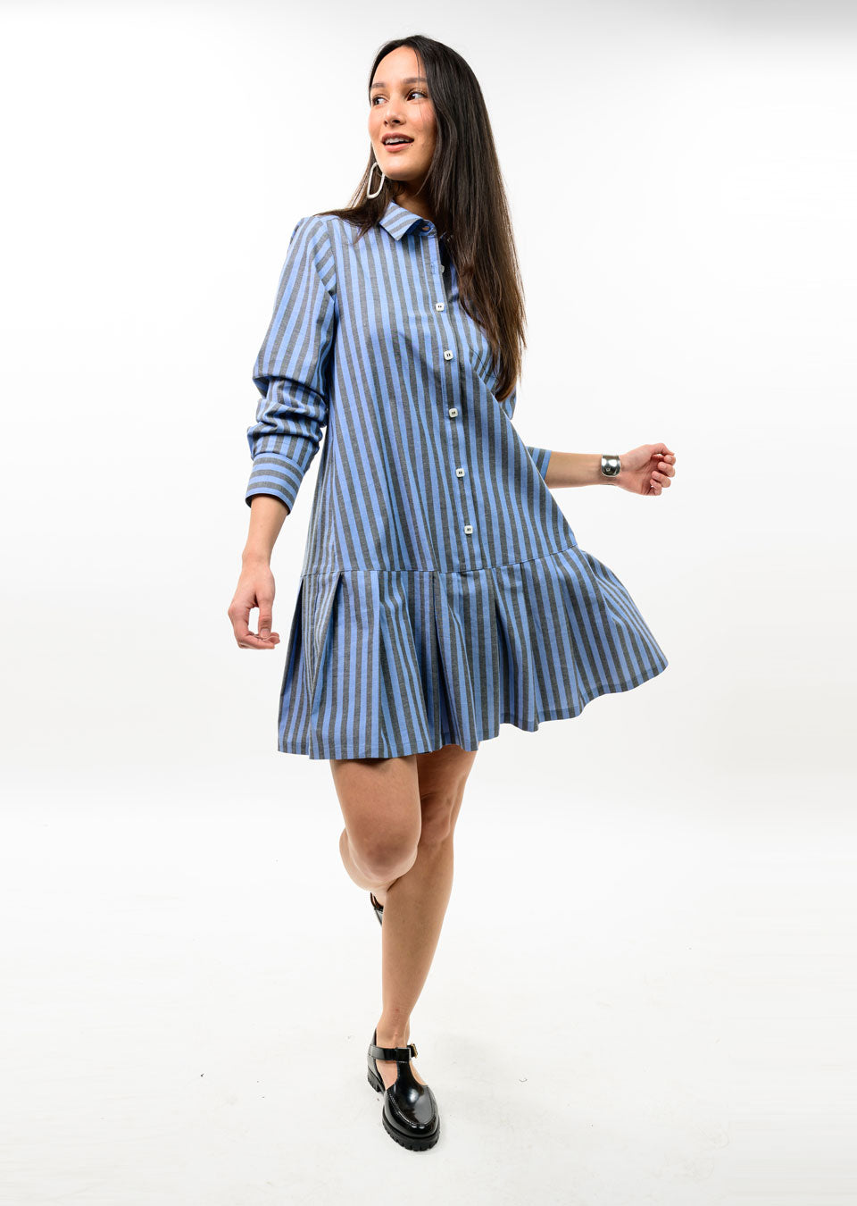 Striped Pleated Skirt Dress DRESSES Uncle Frank