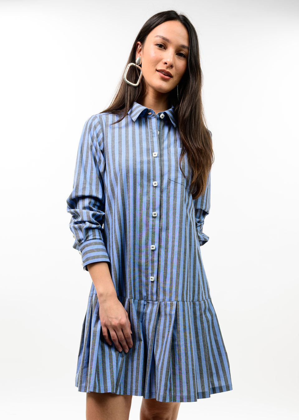 Striped Pleated Skirt Dress DRESSES Uncle Frank