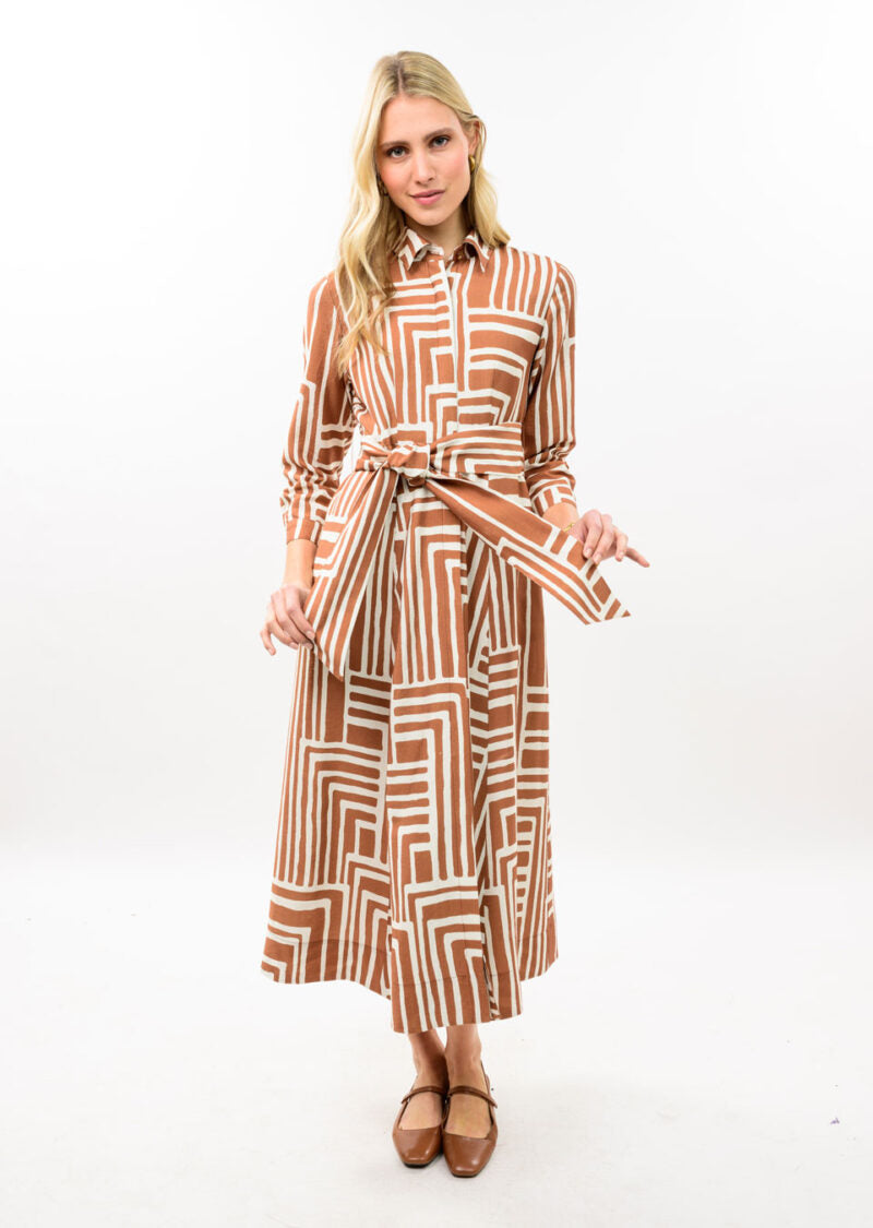 Graphic Midi Shirt Dress