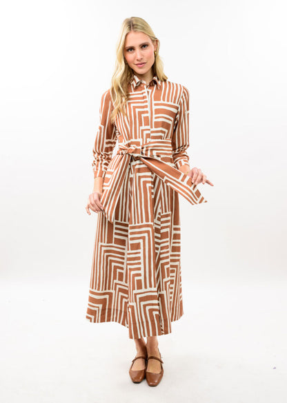 Graphic Midi Shirt Dress