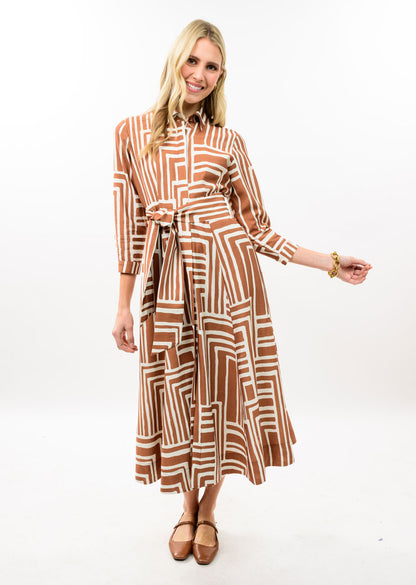 Graphic Midi Shirt Dress