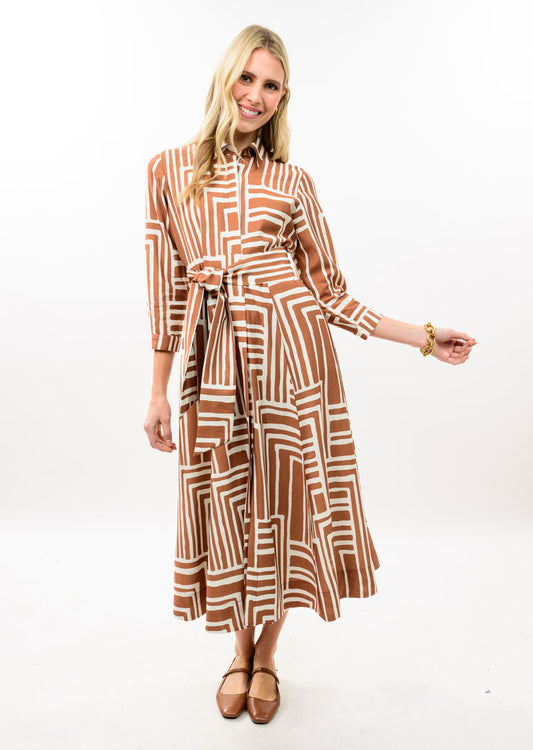 Graphic Midi Shirt Dress DRESSES Uncle Frank