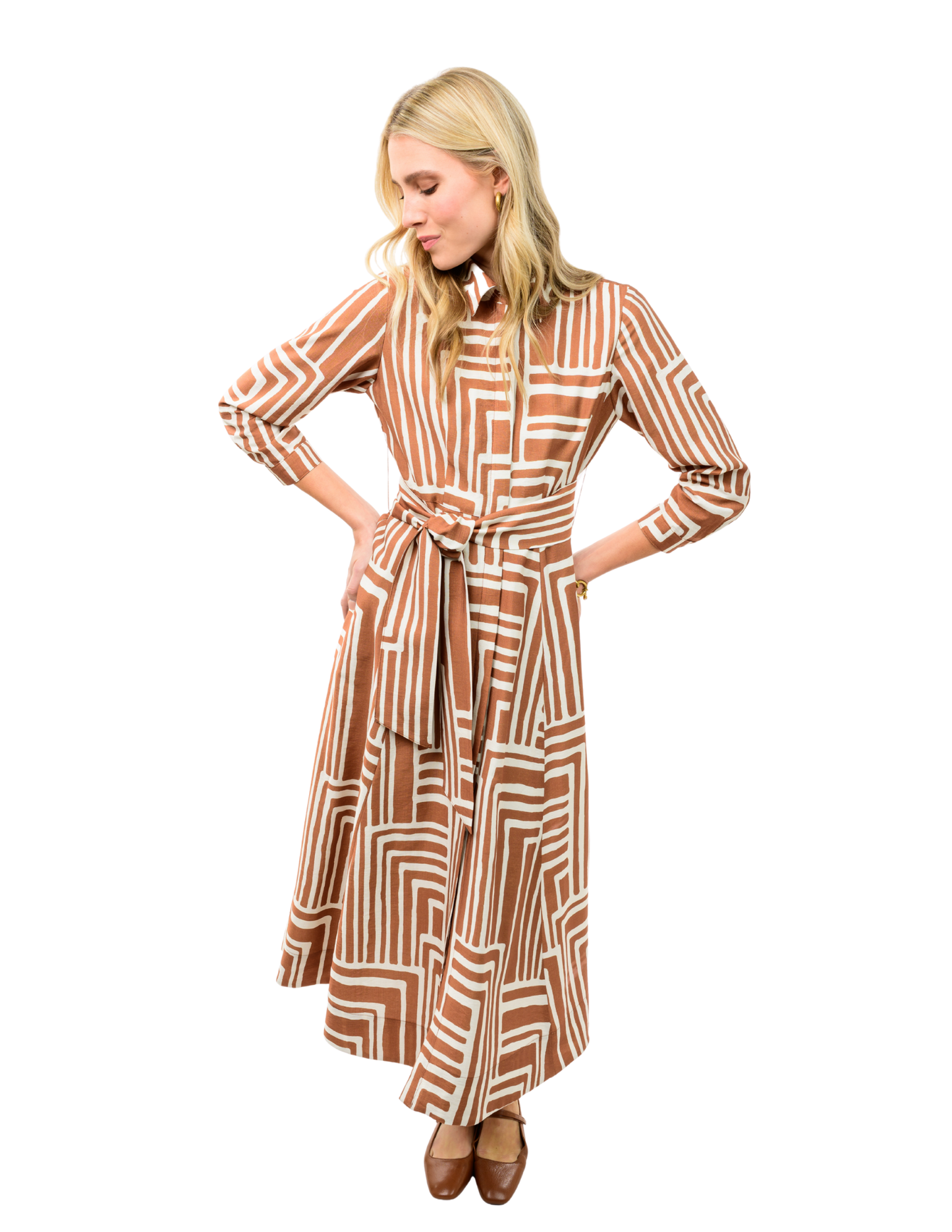Graphic Midi Shirt Dress