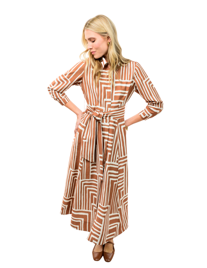 Graphic Midi Shirt Dress