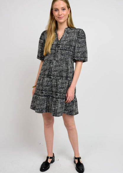 Graphic Tiered Knit Dress DRESSES Uncle Frank   