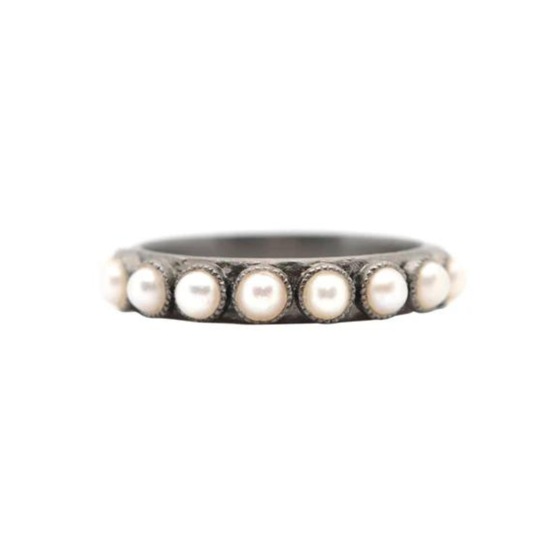 Eternity Stack White Pearls Band Ring Rings Armenta   