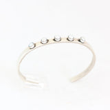 4MM Hammered Sterling Silver & Pearls Cuff