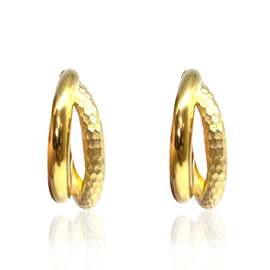 GOLD RAMO TWIST TUBE HOOPS 1.5" Earrings TAT2Designs   